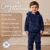 Buzo Polerón Conjunto Polar Niño Unicolor Azul