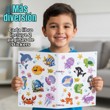 Pack 3 Libros Para Colorear Pintar  Educativo Con Stickers Diseños Surtidos