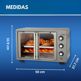 Horno con freidora de aire Oster® de 35 litros, puertas francesas, TSSTTV35FDMAFNS