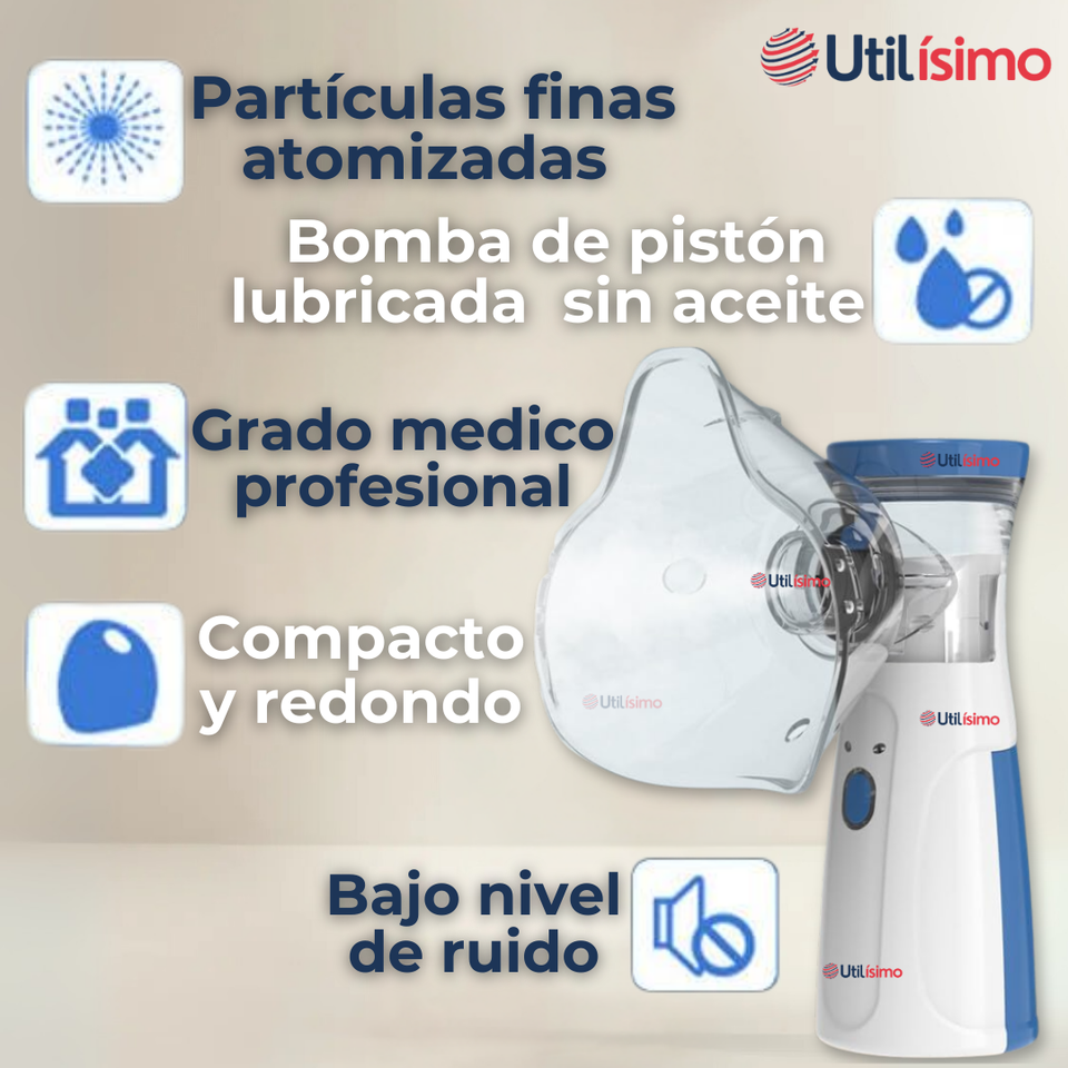 Nebulizador Portátil Batería Recargable Mesh Vaporizador Niños Y Adultos