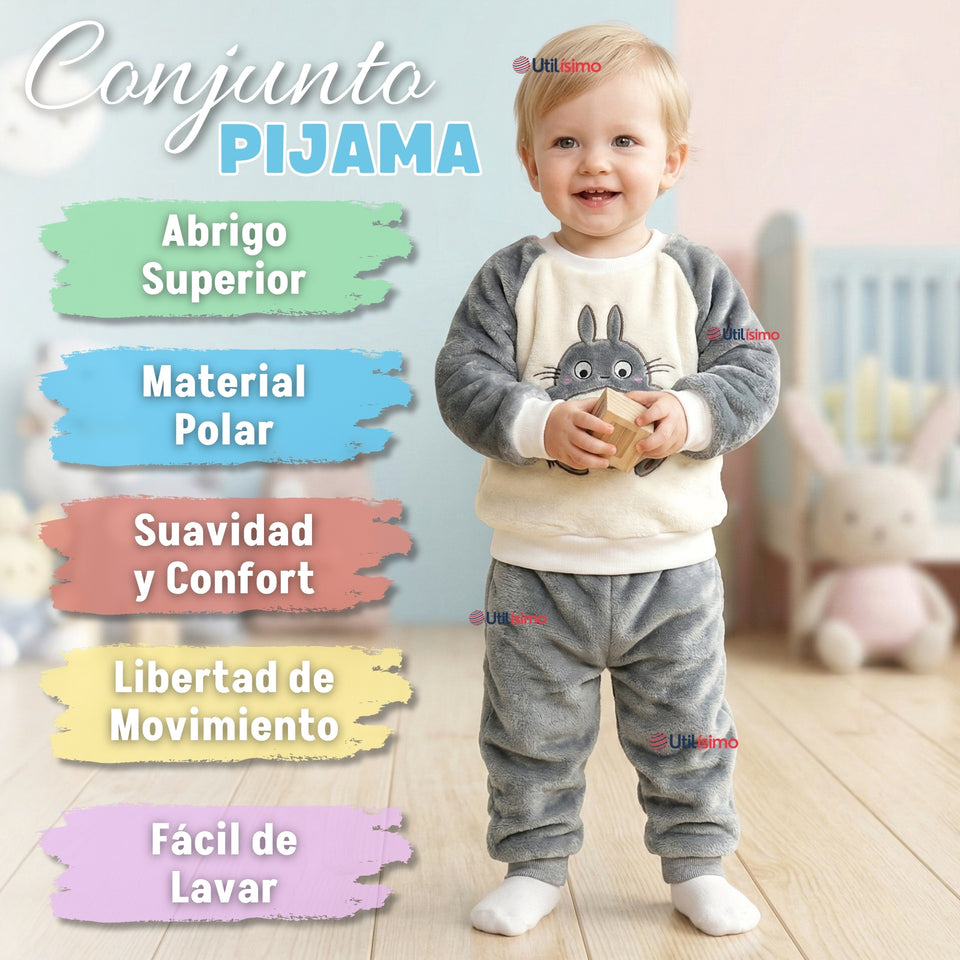 Conjunto Buzo Polerón Frizado Niños Bebes Corderito Liso 2 Piezas