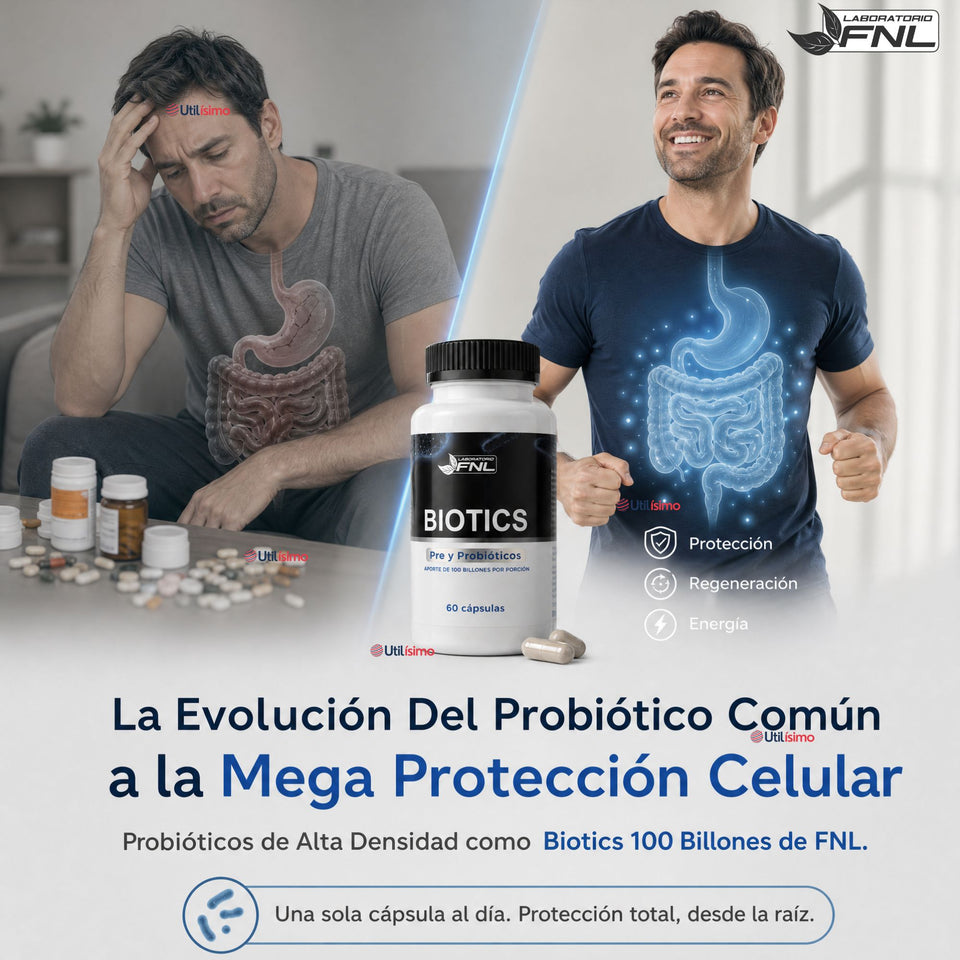 Probióticos FNL Biotics 60 Cápsulas con 100 Billones y 14 Cepas