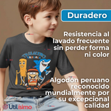 Polera Brainrots 100% Algodón Manga Corta Niño Tralalero Gris Oscuro