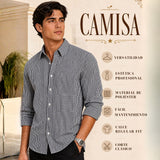 Camisa Cuadrille Hombre Blanco Azul Clásica Regular Fit