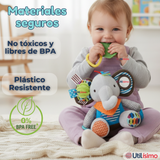 Juguete Peluche Animales Sensorial Con Mordedor Y Sonajero Diseño Elefante Niña y Niño