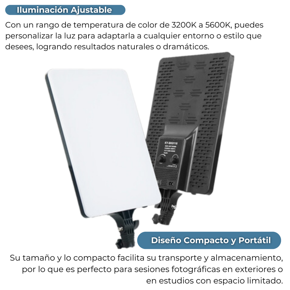 Panel Lámpara LED 5000K Control Remoto Fotografía Vídeo