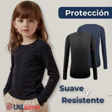 Pack 3 Primera Capa Escolar Bambú Invierno Camiseta Niña Cuello Redondo Polera