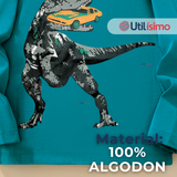 Polera Manga Larga Niño 100% Algodón Dinosaurio Verde Camiseta