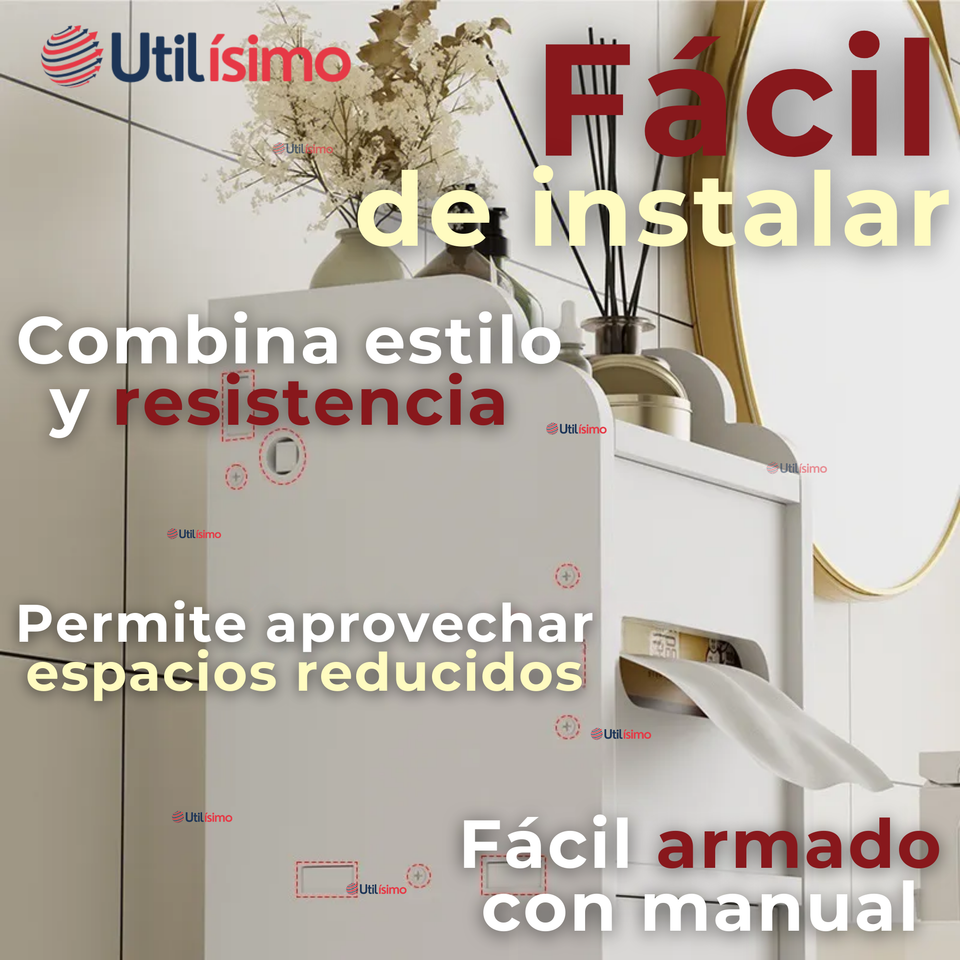Mueble Estante Esquinero Organizador De Baño Blanco