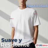 Polera Camiseta 150g Manga Corta 100% Algodón Textura Suave Blanco Hombre