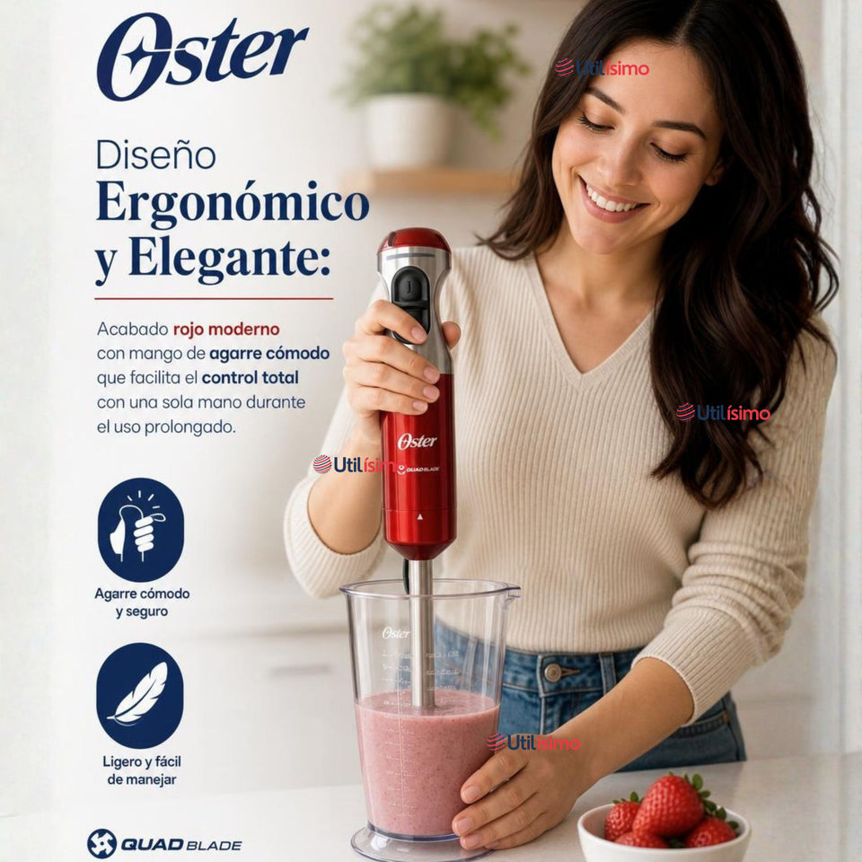 Batidora de inmersión Oster® con cuchilla Quad FPSTHB5102R