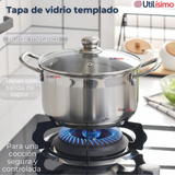 Bateria Cocina Cacerolas 8 Piezas Juego De Ollas Acero Inoxidable