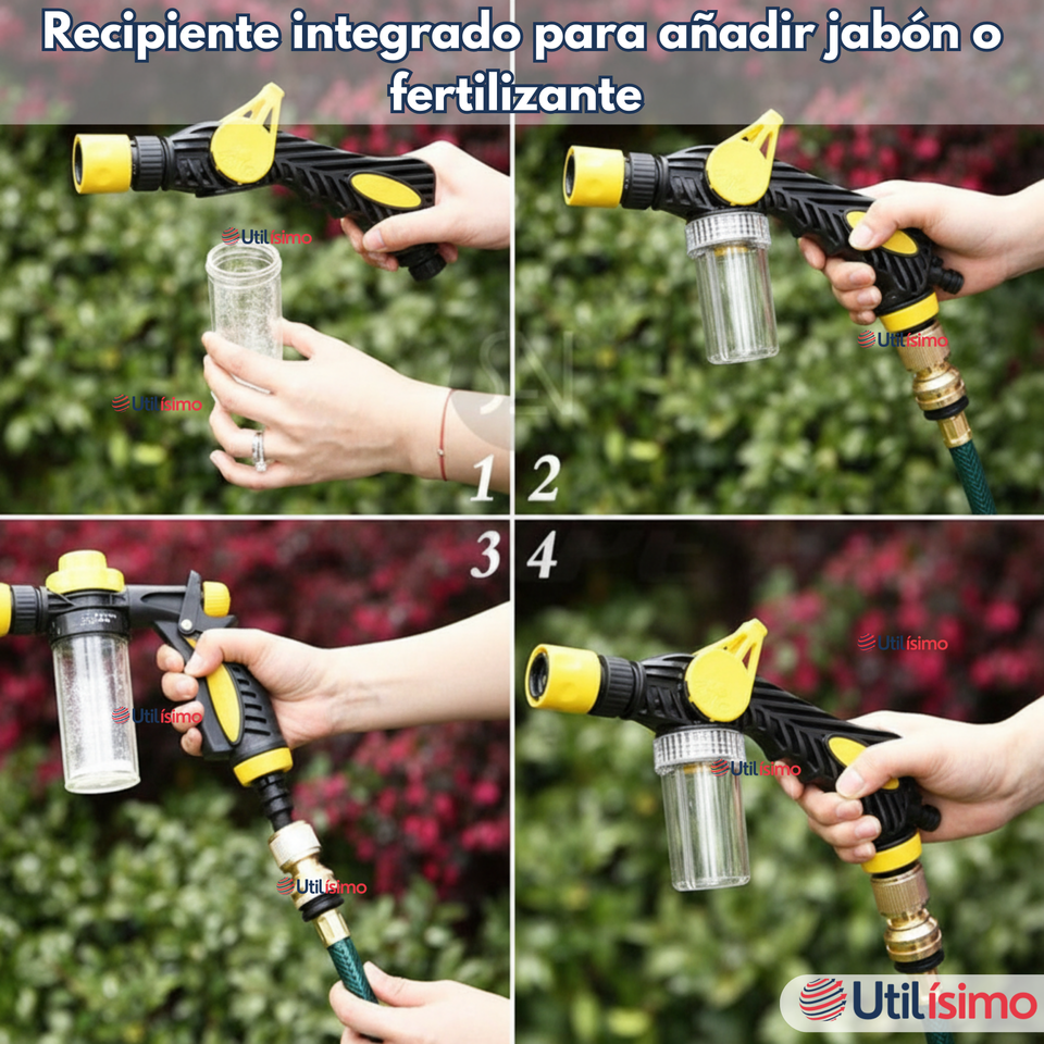 Pistola de Riego con Dispensador Pulverizador de Espuma