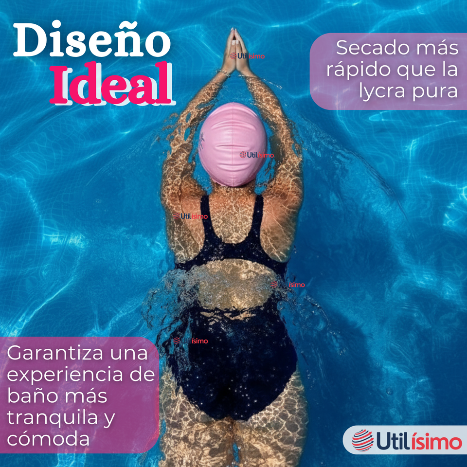 Gorro Gorra Natación Baño Poliuretano Color Rosado 12 Años En Adelante