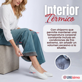 Pantalón Cotelé Palazzo Polar Con Chiporro Elasticado Térmico Verde Agua