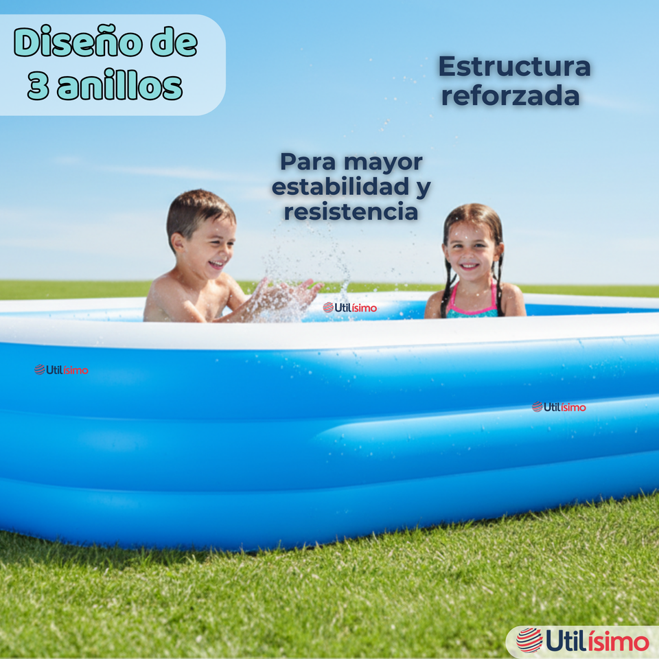 Piscina Inflable Rectangular 305X183X60cm Color Azul