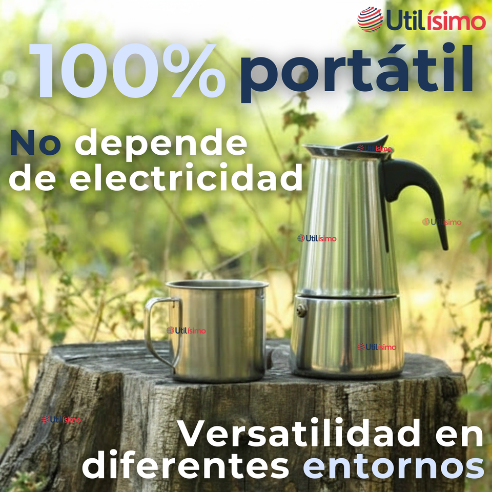 Cafetera Italiana Expresso 500ml 6 Tazas Acero Inoxidable Plateado