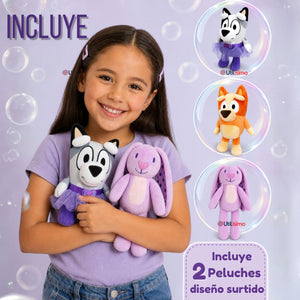 Pack 2 Peluches Bluey Diseños Surtidos Niña Suaves Felpa Juguete Premium
