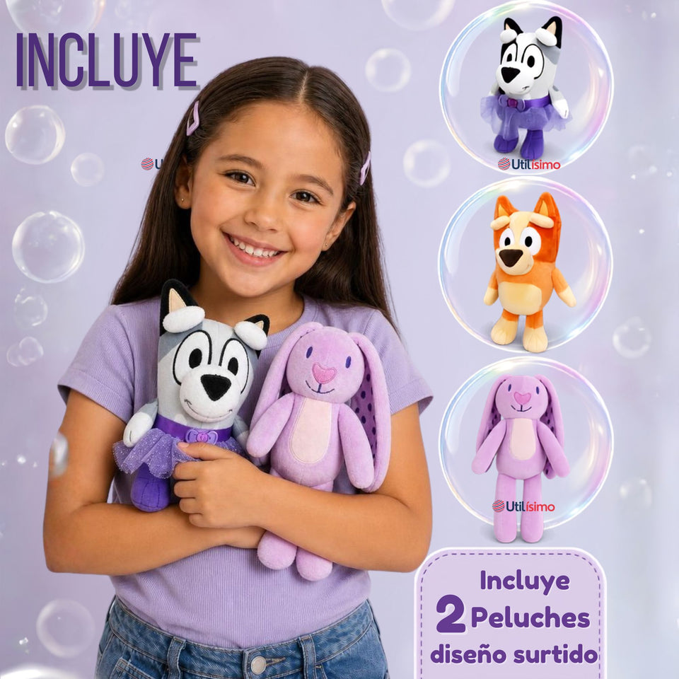 Pack 2 Peluches Bluey Diseños Surtidos Niña Suaves Felpa Premium