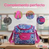 Mochila Bolso Escolar + Estuche + Lonchera 43Cm Niña Tela Oxford Love Graffiti