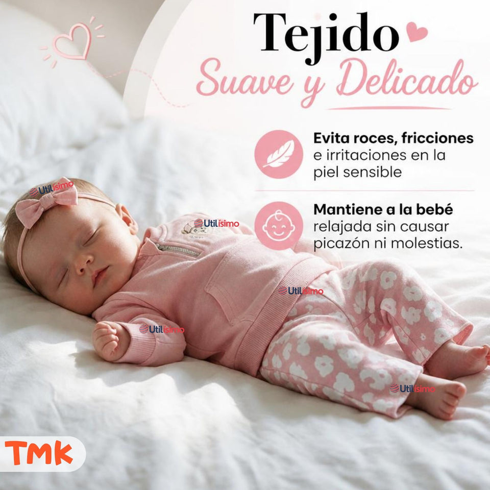 Conjunto 2 Piezas Polerón y Pantalón Buzo 100% Algodón Bebé Niña Tedmimak Beautiful flowers