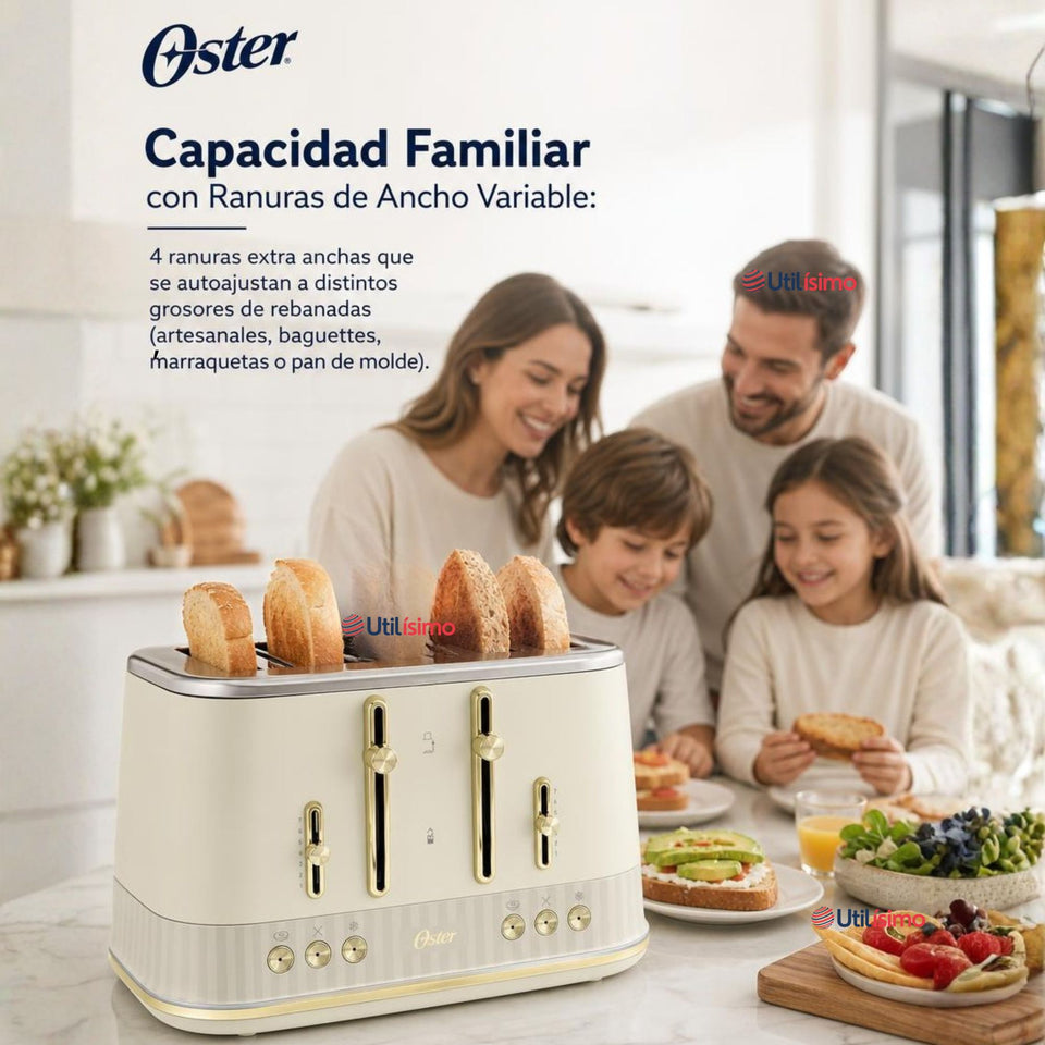 Tostadora premium Oster® para 4 rebanadas TSSTMNOM4S-052