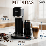 Cafetera Latte 4 en 1 Oster® Con Espumador Café Caliente Latte Helado Frappé BVSTDC02B