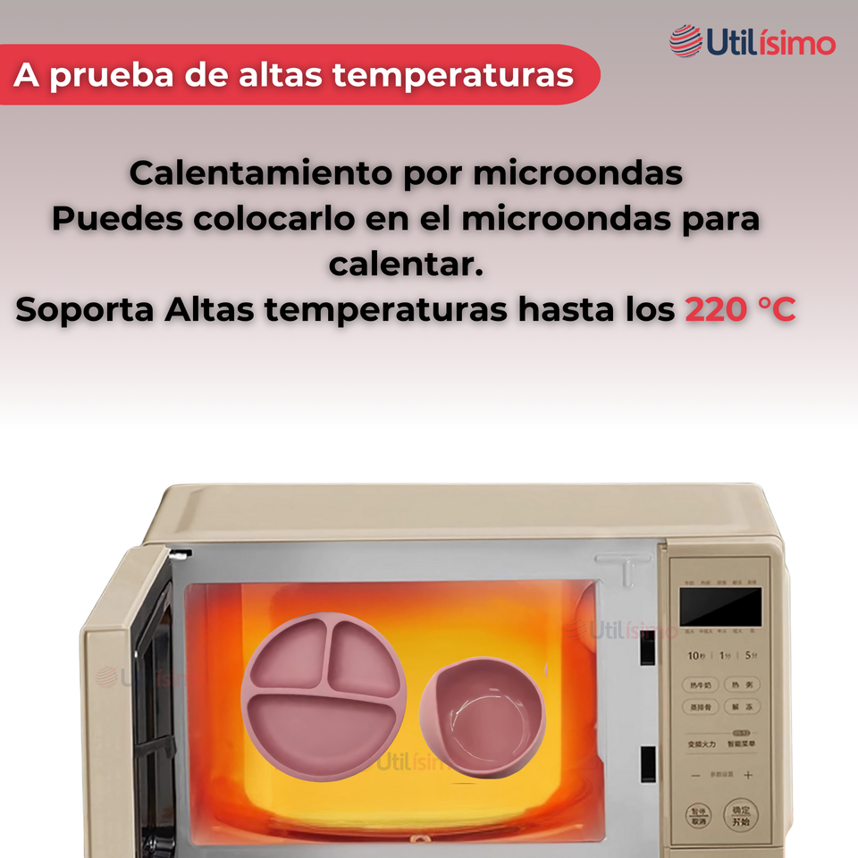 Set De Alimentación Bebé Silicona 5 Piezas Libre BPA Colores Surtidos