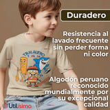 Polera Brainrots 100% Algodón Manga Corta Niño Tralalero Beige