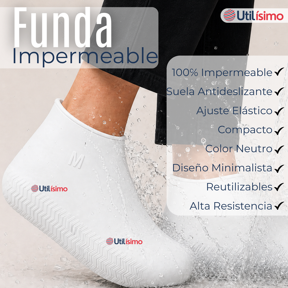 Fundas Cubre Zapatos Blanco Impermeable Surtidas Silicona Antideslizante 1 Par