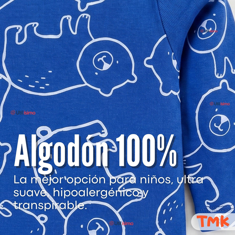 Pack 4 Bodys Manga Larga 100% Algodón Tedmimak Sweet Nature Bebé Niño