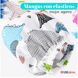 Pack 3 Babero Delantal Impermeable Premium Con Mangas Larga Para Bebe Y Niña
