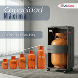 Estufa Hibrida Gas Eléctrica Plegable Con Accesorios 5kg A 15kg  GLP - Eficiencia Energética Clase A