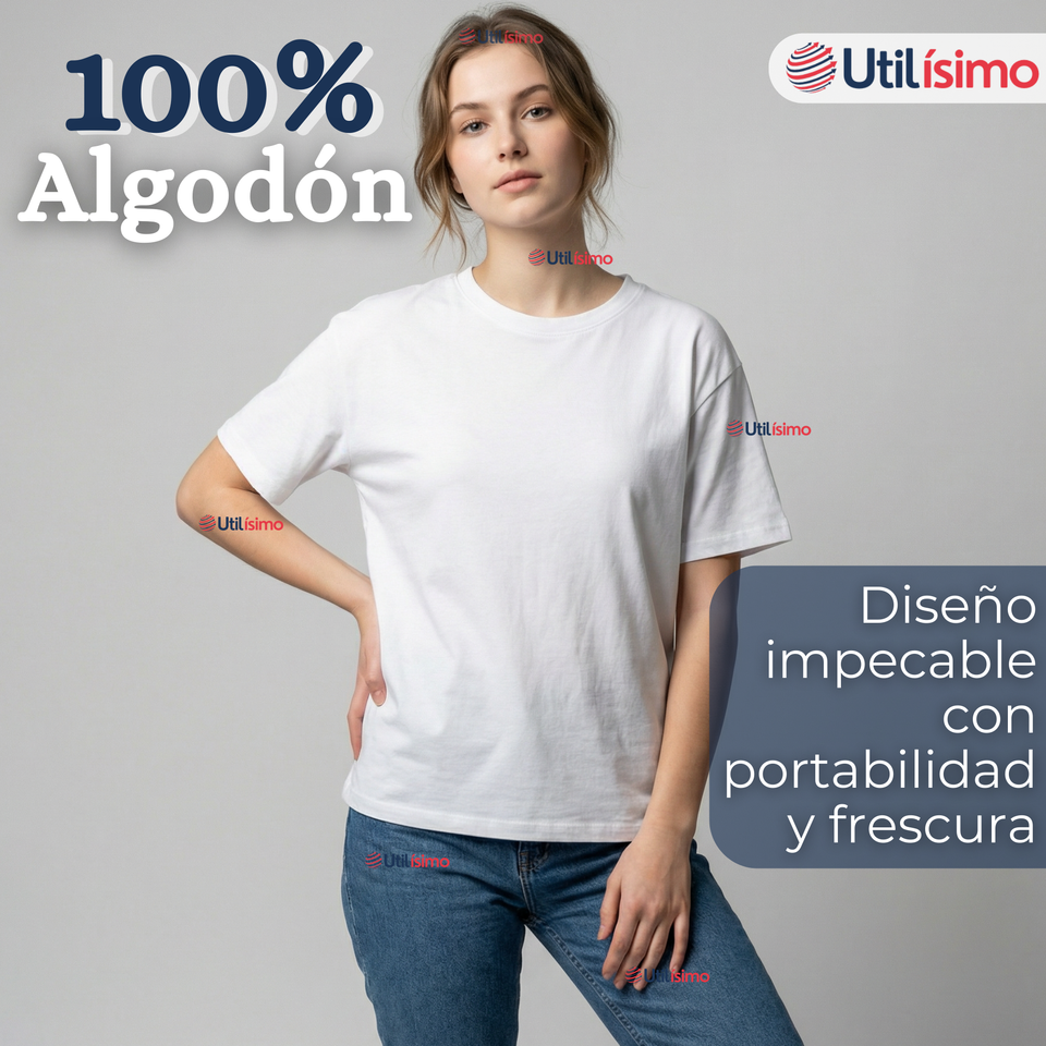 Pack 3 Camisetas Poleras 100% Algodón Básica Lisa Elástica Mujer Colores Surtidos