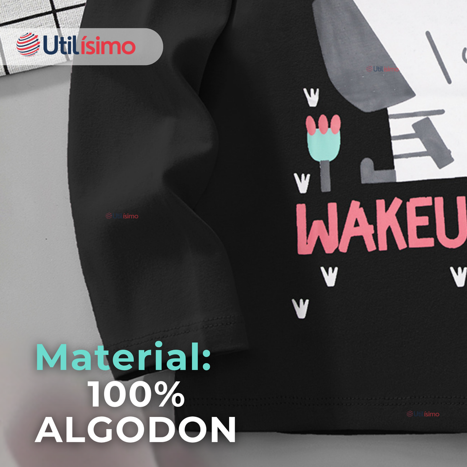 Polera Manga Larga Niña 100% Algodón Zebra Negro Camiseta