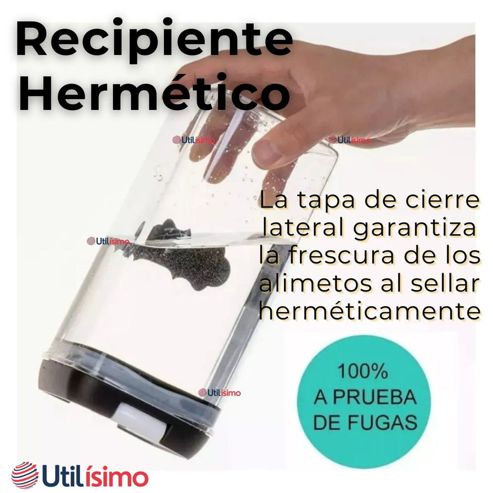 Set Contenedores de Alimentos 7 Piezas Herméticos De Plastico Cocina Despensa Negro