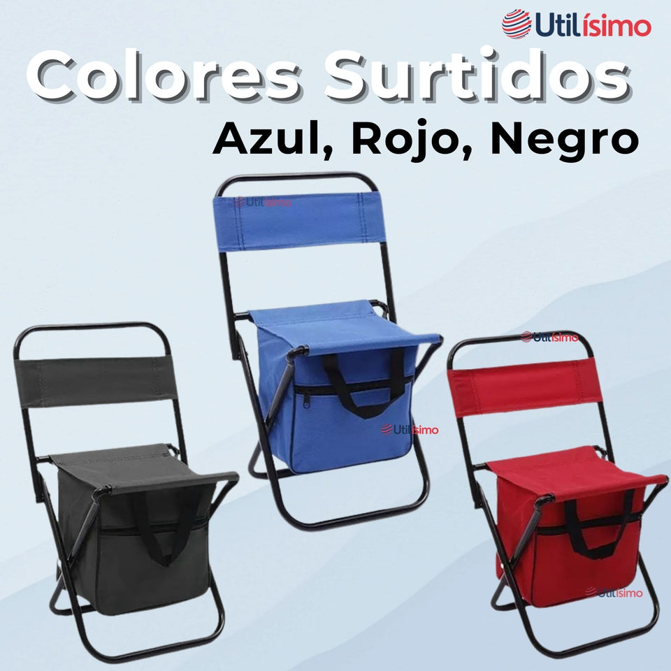 Silla Plegable Con Bolso Portátil Camping Pesca Playa Colores Surtidos