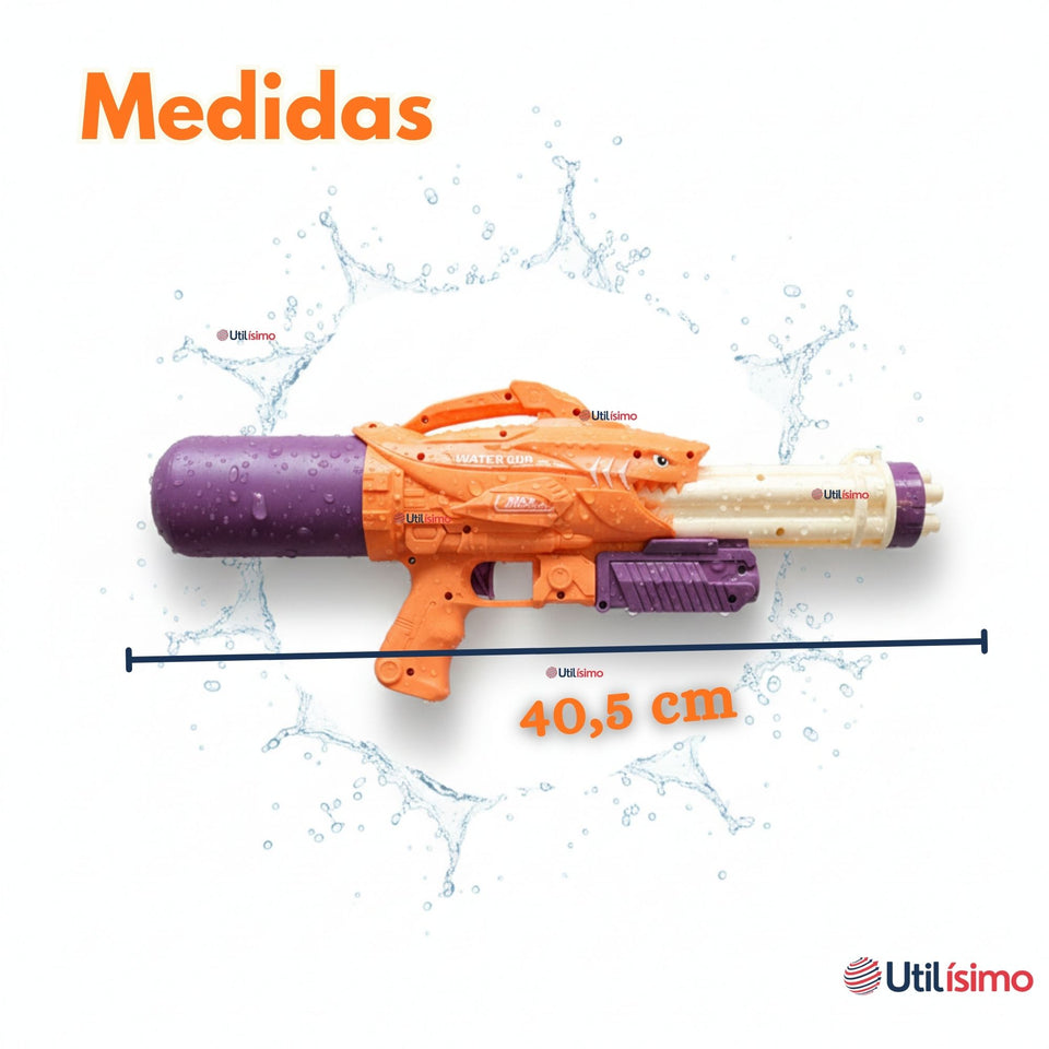 Pistola Lanza Agua Tiburón 40,5 cm Juguete Niño Niña Colores Surtidos
