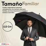 Paraguas Impermeable Grande 113Cm Sombrilla Automática Mango Largo Negro