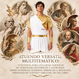 Disfraz Toga Griega Adulto Túnica Con Capa Lateral + Brazaletes
