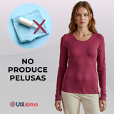 Camiseta Polar Mujer Cuello Redondo Manga Larga Surtido