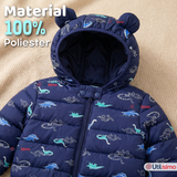Parka Con Capucha Térmica Poliester Niño Dinosaurio
