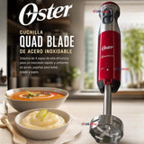 Batidora de inmersión Oster® con cuchilla Quad y accesorios FPSTHB5103R