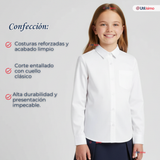 Pack 3 Camisas Blusas Escolares Blanca Manga Larga Colegio Para Niñas y Juvenil