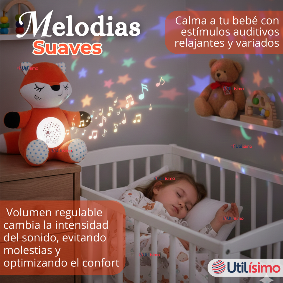 Peluche Zorro Espantacuco Con Luz Y Sonido Para Bebé Niño Niña