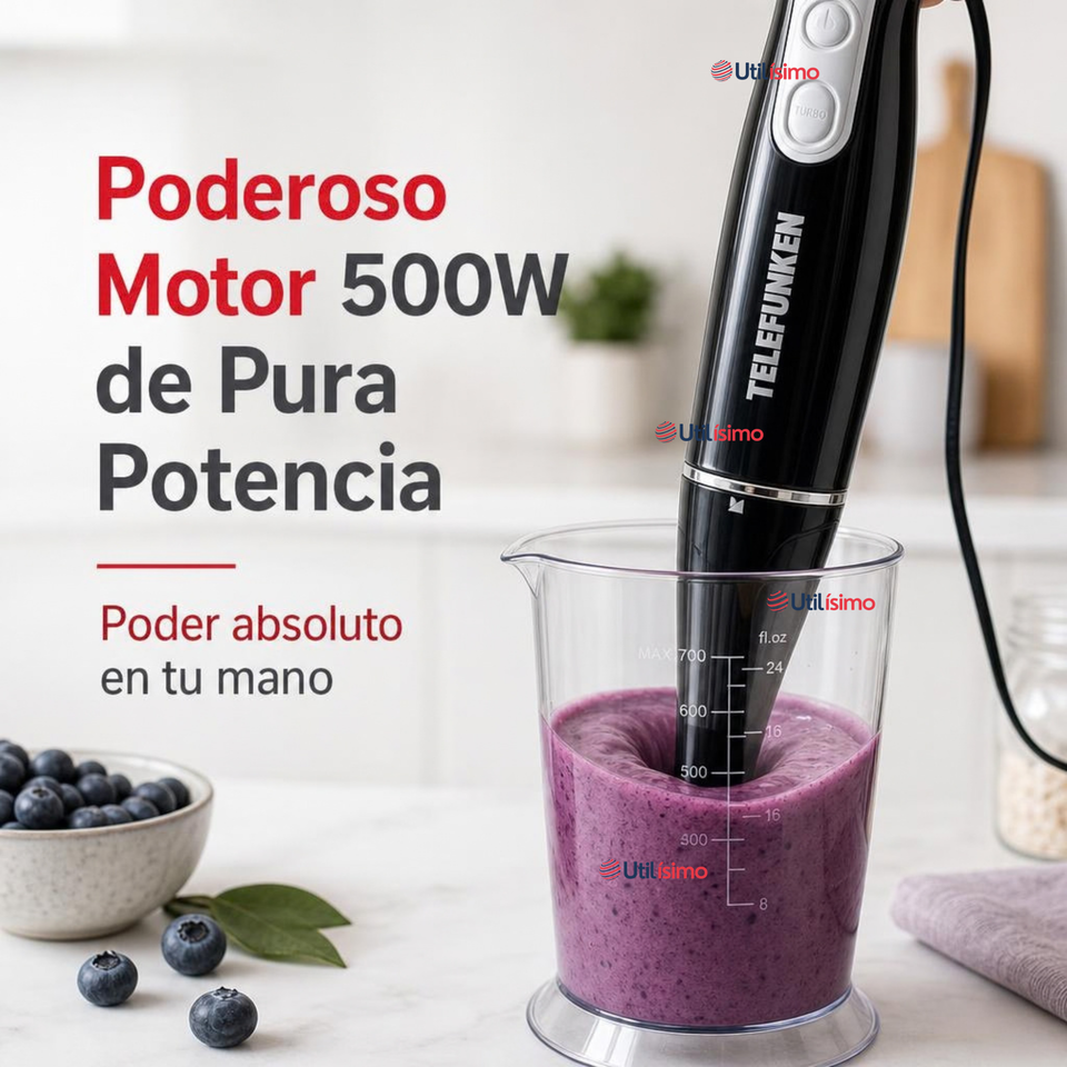 Batidora de inmersión Telefunken SmartMix 2000 negra 500W