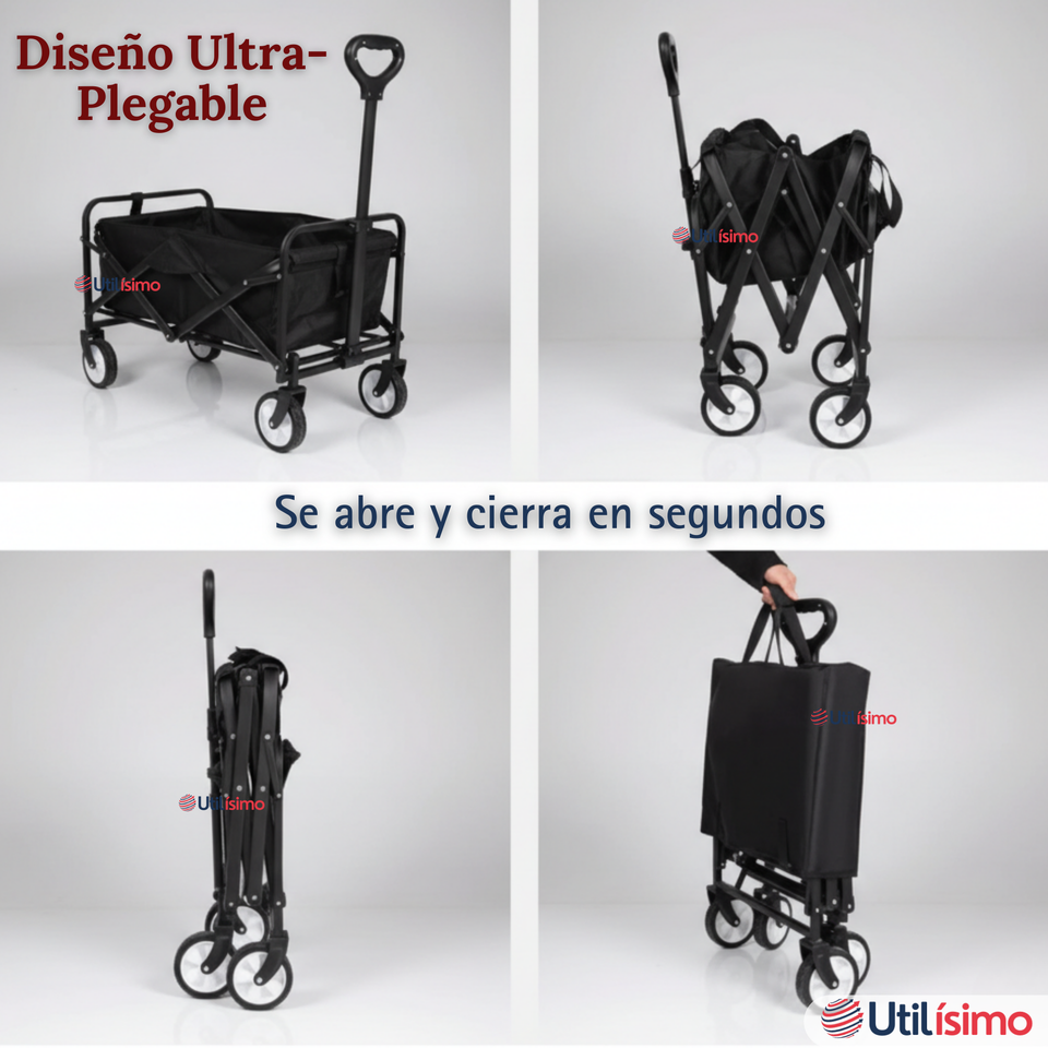 Carrito Compras Plegable Organizador Ideal Para El Camping 100Kg