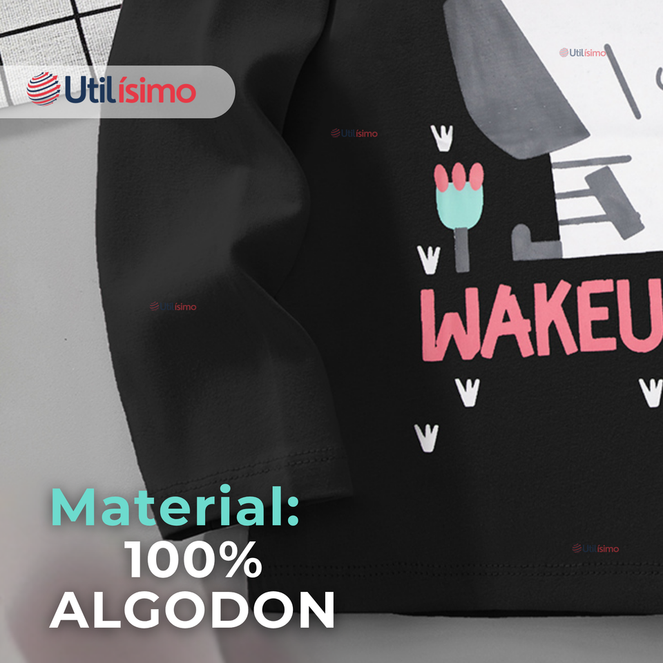Polera Manga Larga Niña 100% Algodón Zebra Negro Camiseta