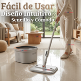 Trapeador Mopa Giratorio 360° Balde Centrifugo Microfibra