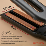 Plancha Alisadora De Cabello Revlon Placas Dobles Cerámica De Cobre RVST2204 Alaciadora Negra